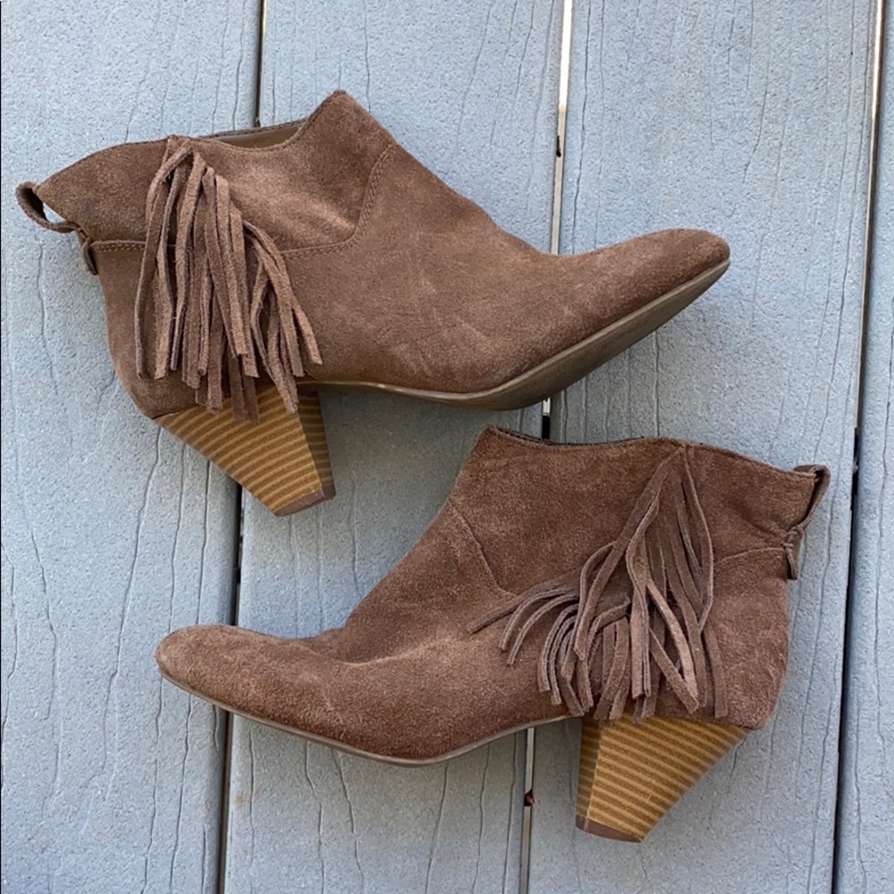 American Eagle Leather Fringe Booties